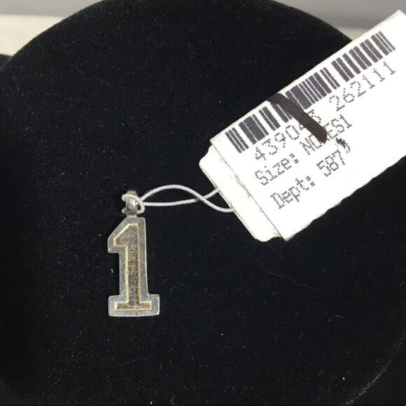 Sterling Silver Raised Edge Number Charm (E2) - Picture 1 of 3